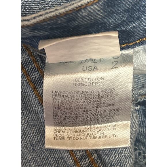 Windsor Blue Frayed Raw Hem Distressed High Waist Denim Jeans Cutoff Shorts Sz S - Picture 5 of 5